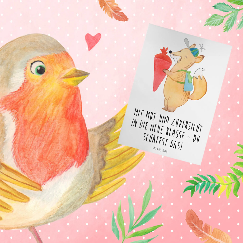 Greetings card Mit Mut und Zuversicht in die neue Klasse - du schaffst das! Geburtstagskarte, Klappkarte, Karte, Einladungskarte, Glückwunschkarte, Ansichtskarten, Grußkarte, Hochzeitskarte