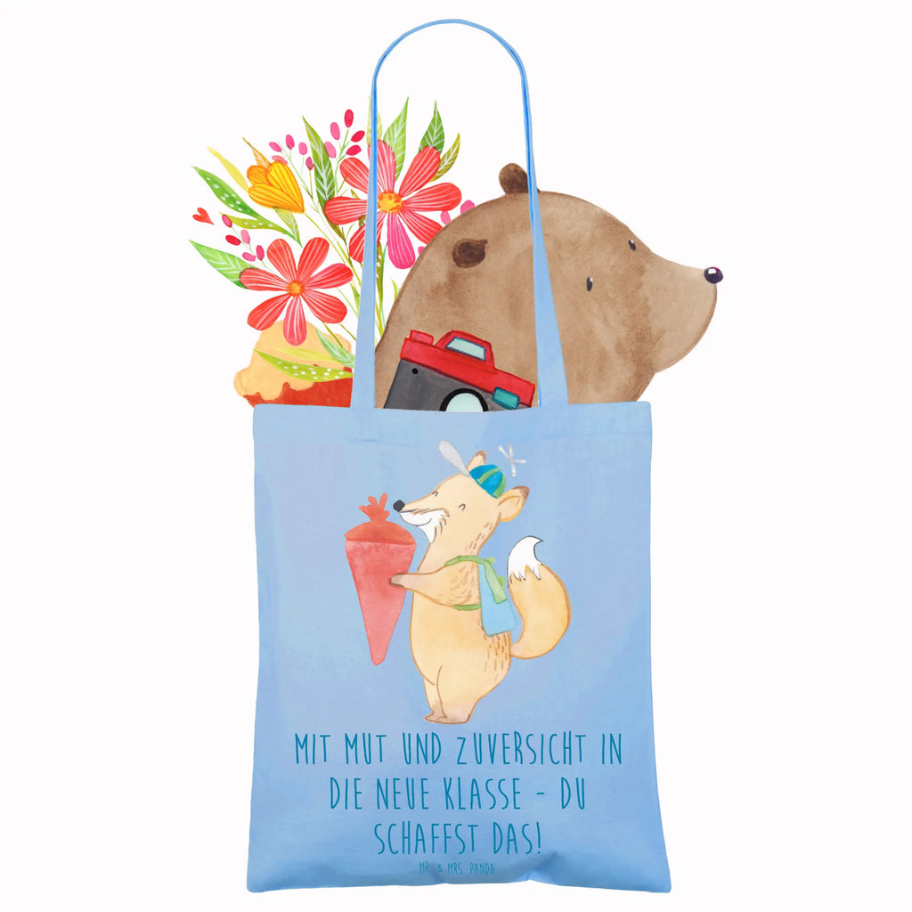 Tote bag Mit Mut und Zuversicht in die neue Klasse - du schaffst das! Laptoptasche, Umhängetasche, Einkaufstasche, Schultertasche, Tasche, Tragetasche, Stofftasche, Beuteltasche, Einkaufstüte, Jutetasche, Beutel, Stoffbeutel, Badetasche, Jutebeutel, Strandtasche, Shopper