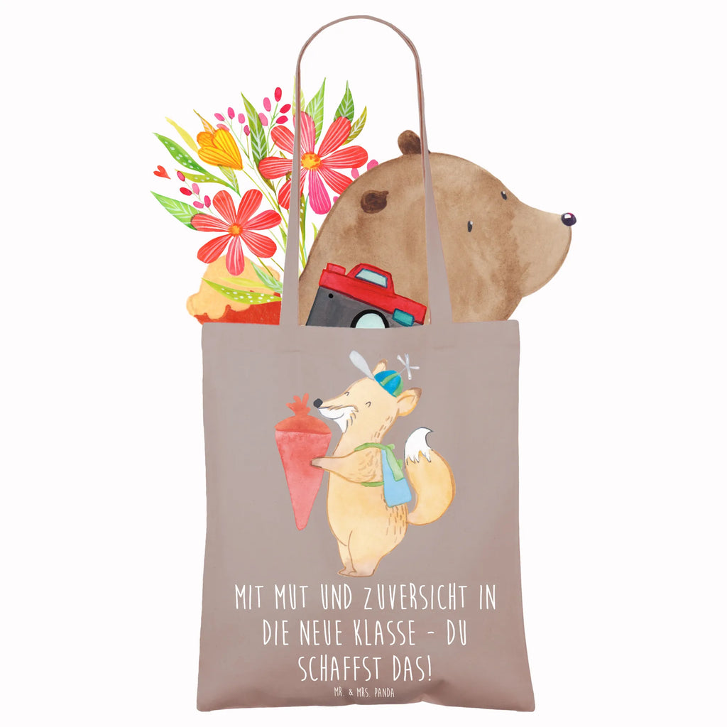 Tote bag Mit Mut und Zuversicht in die neue Klasse - du schaffst das! Laptoptasche, Umhängetasche, Einkaufstasche, Schultertasche, Tasche, Tragetasche, Stofftasche, Beuteltasche, Einkaufstüte, Jutetasche, Beutel, Stoffbeutel, Badetasche, Jutebeutel, Strandtasche, Shopper