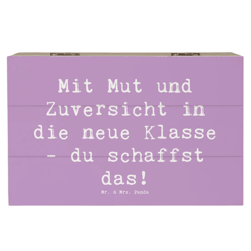 Wooden chest Saying Mit Mut und Zuversicht in die neue Klasse - du schaffst das! XXL, Schatzkiste, Schatulle, Truhe, Erinnerungsbox, Holzkiste, Geschenkbox, Erinnerungskiste, Aufbewahrungsbox, Geschenkdose, Kiste, Dekokiste