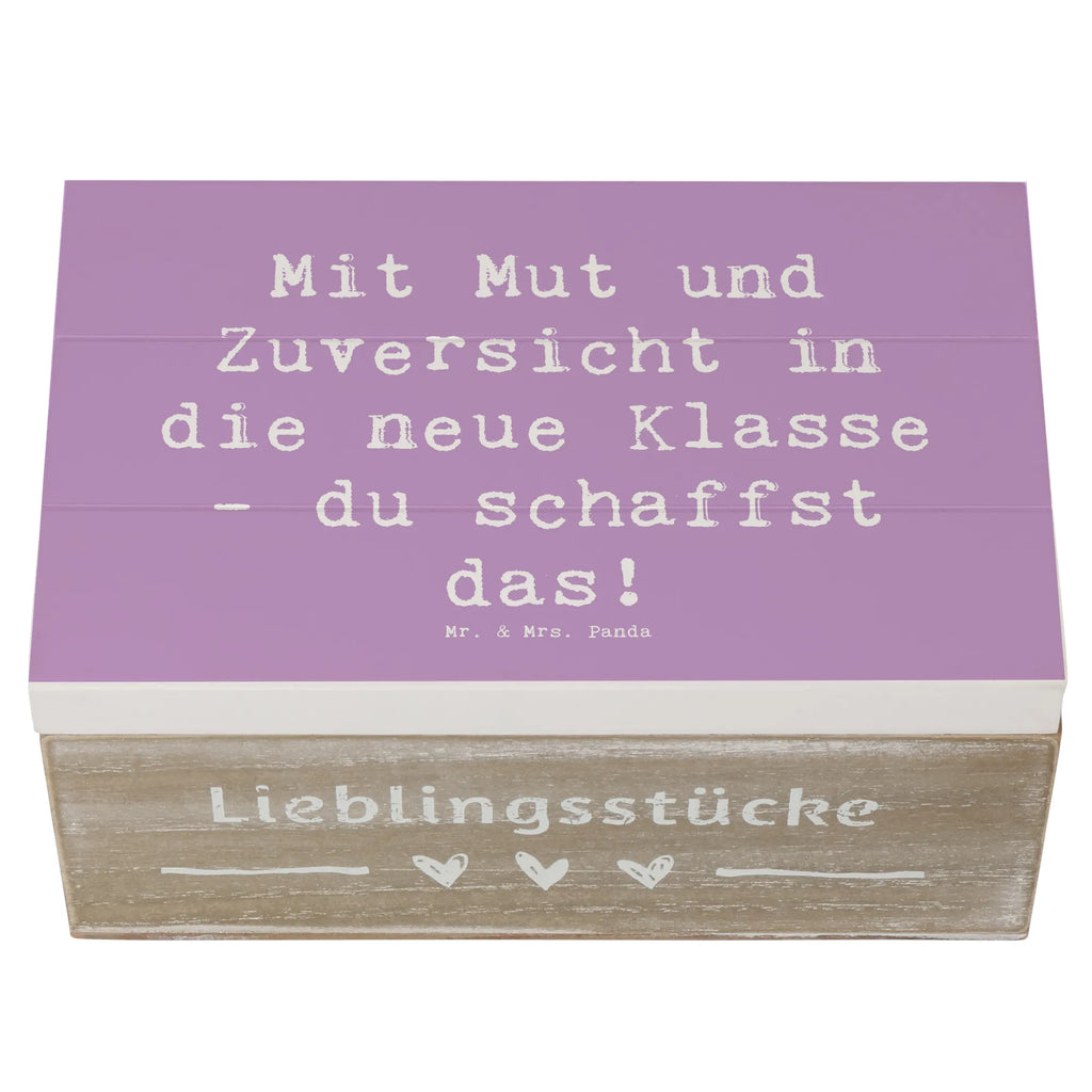 Wooden chest Saying Mit Mut und Zuversicht in die neue Klasse - du schaffst das! XXL, Schatzkiste, Schatulle, Truhe, Erinnerungsbox, Holzkiste, Geschenkbox, Erinnerungskiste, Aufbewahrungsbox, Geschenkdose, Kiste, Dekokiste