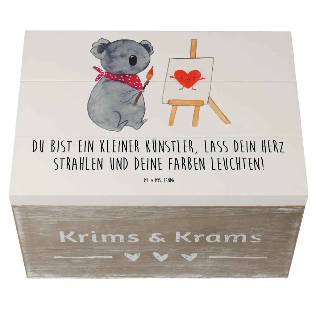 Wooden chest Du bist ein kleiner Künstler, lass dein Herz strahlen und deine Farben leuchten! Erinnerungsbox, Erinnerungskiste, Kiste, XXL, Schatulle, Truhe, Aufbewahrungsbox, Schatzkiste, Holzkiste, Dekokiste, Geschenkbox, Geschenkdose