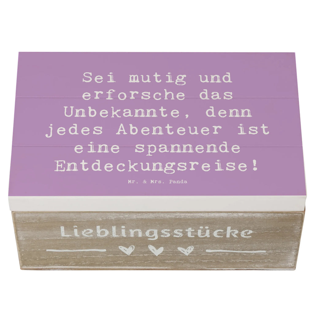 Wooden chest Saying Sei mutig und erforsche das Unbekannte, denn jedes Abenteuer ist eine spannende Entdeckungsreise! Schatulle, Erinnerungskiste, Schatzkiste, Dekokiste, Geschenkdose, Truhe, Aufbewahrungsbox, Holzkiste, Erinnerungsbox, Kiste, Geschenkbox, XXL