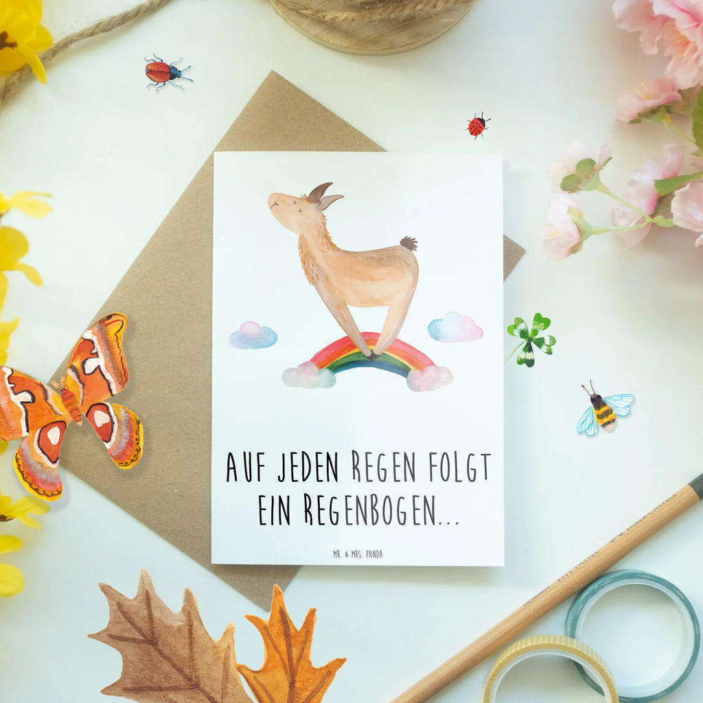 Greetings card Auf jeden Regen folgt ein Regenbogen... Karte, Einladungskarte, Grußkarte, Geburtstagskarte, Hochzeitskarte, Klappkarte, Ansichtskarten, Glückwunschkarte