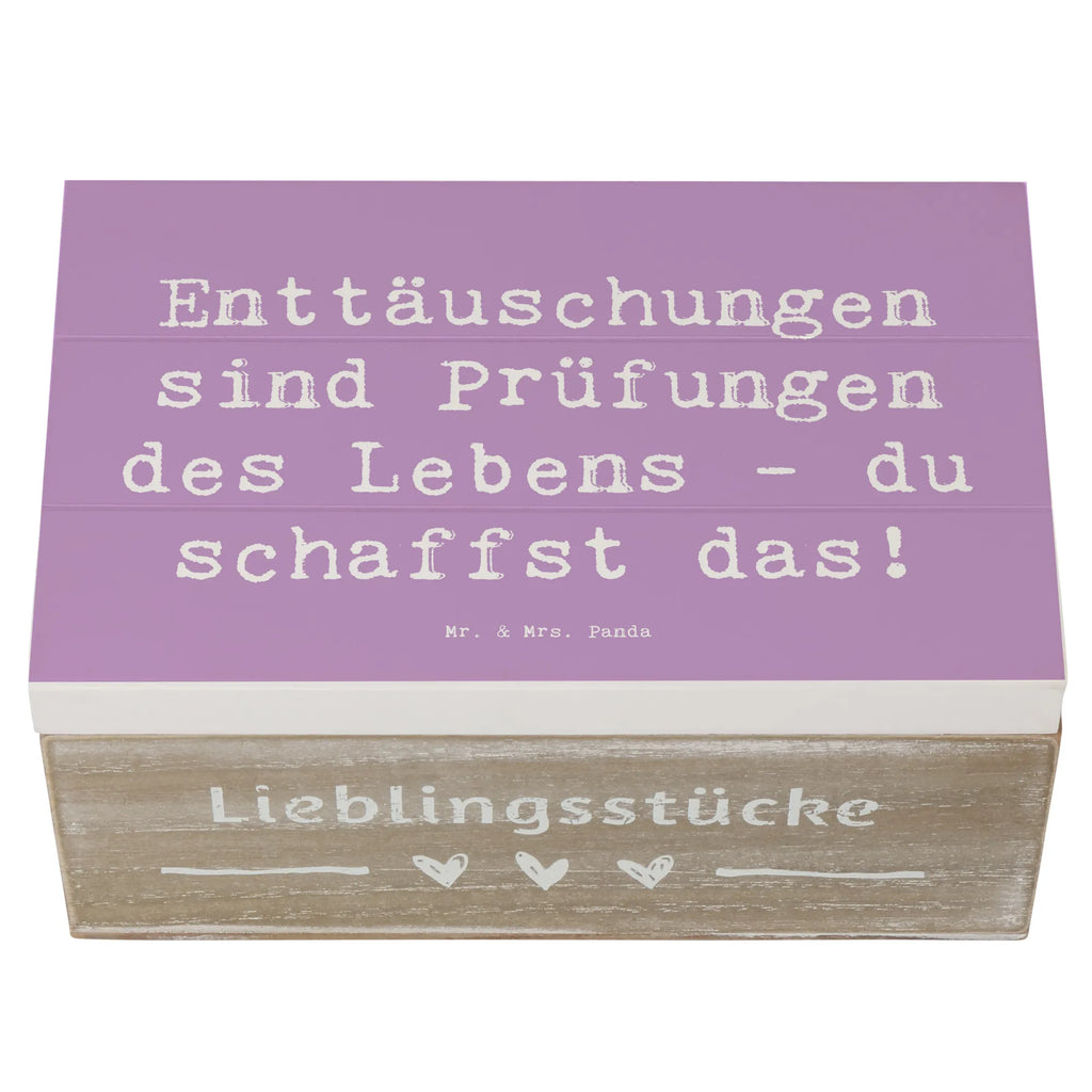 Wooden chest Saying Enttäuschungen sind Prüfungen des Lebens - du schaffst das! Schatzkiste, Geschenkdose, Dekokiste, Aufbewahrungsbox, Schatulle, Erinnerungsbox, Geschenkbox, Holzkiste, Truhe, Kiste, XXL, Erinnerungskiste