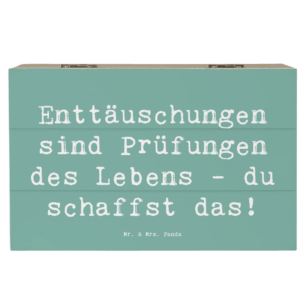 Wooden chest Saying Enttäuschungen sind Prüfungen des Lebens - du schaffst das! Schatzkiste, Geschenkdose, Dekokiste, Aufbewahrungsbox, Schatulle, Erinnerungsbox, Geschenkbox, Holzkiste, Truhe, Kiste, XXL, Erinnerungskiste