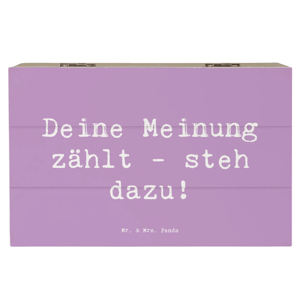 Holzkiste Spruch Mutig zu Meinungen Schatulle, XXL, Geschenkbox, Erinnerungsbox, Erinnerungskiste, Aufbewahrungsbox, Schatzkiste, Kiste, Dekokiste, Geschenkdose, Holzkiste, Truhe