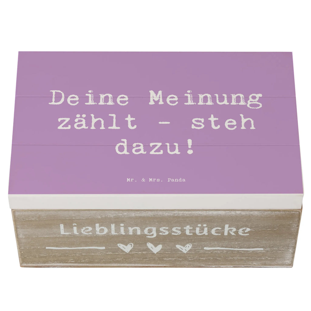 Holzkiste Spruch Mutig zu Meinungen Schatulle, XXL, Geschenkbox, Erinnerungsbox, Erinnerungskiste, Aufbewahrungsbox, Schatzkiste, Kiste, Dekokiste, Geschenkdose, Holzkiste, Truhe