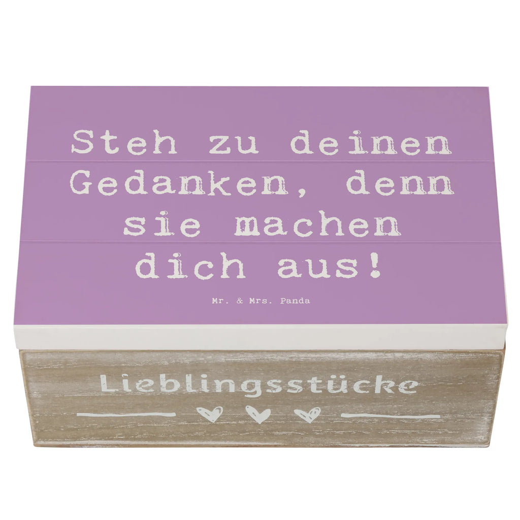 Wooden chest Saying Steh zu deinen Gedanken, denn sie machen dich aus! Geschenkbox, Truhe, Geschenkdose, Dekokiste, Erinnerungsbox, Aufbewahrungsbox, XXL, Holzkiste, Erinnerungskiste, Kiste, Schatzkiste, Schatulle