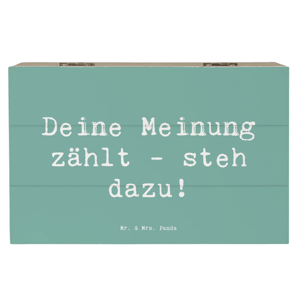 Holzkiste Spruch Mutig zu Meinungen Schatulle, XXL, Geschenkbox, Erinnerungsbox, Erinnerungskiste, Aufbewahrungsbox, Schatzkiste, Kiste, Dekokiste, Geschenkdose, Holzkiste, Truhe