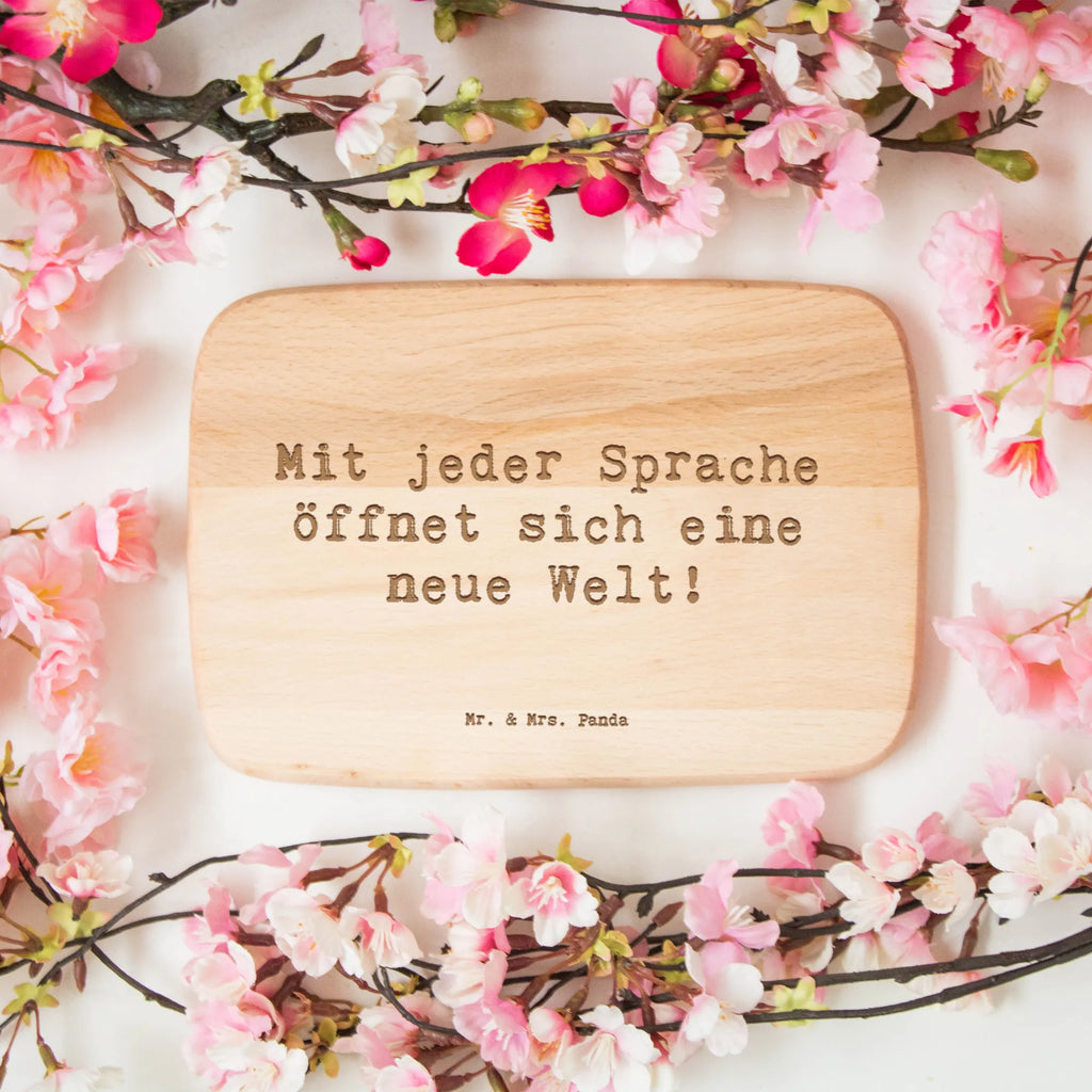Serving board Saying Mit jeder Sprache öffnet sich eine neue Welt! breakfast board, cutting board, Board