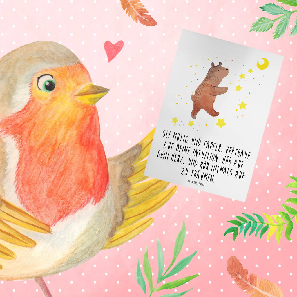 Greetings card Sei mutig und tapfer. Vertraue auf deine Intuition. Hör auf dein Herz. Und hör niemals auf zu träumen. Karte, Hochzeitskarte, Einladungskarte, Klappkarte, Geburtstagskarte, Ansichtskarten, Grußkarte, Glückwunschkarte