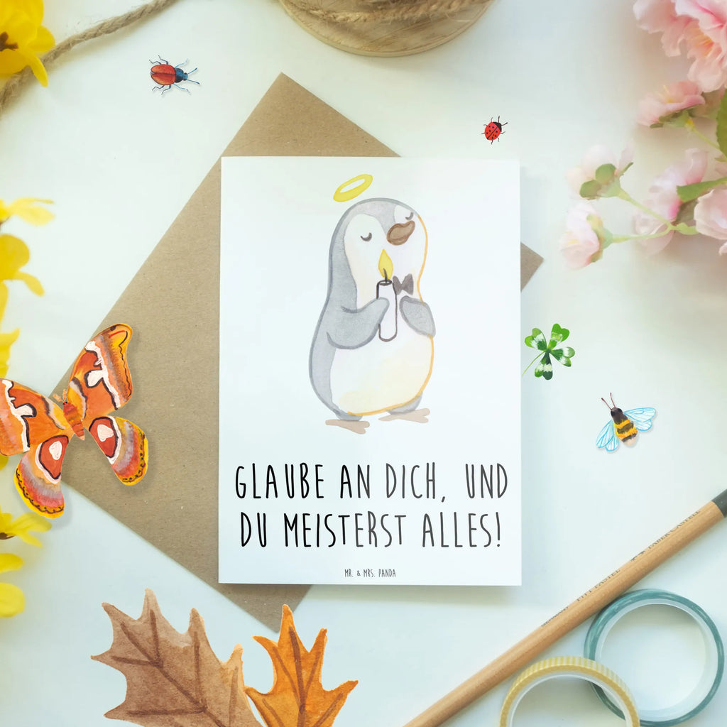 Greetings card Glaube an dich, und du meisterst alles! Grußkarte, Ansichtskarten, Glückwunschkarte, Klappkarte, Geburtstagskarte, Einladungskarte, Hochzeitskarte, Karte