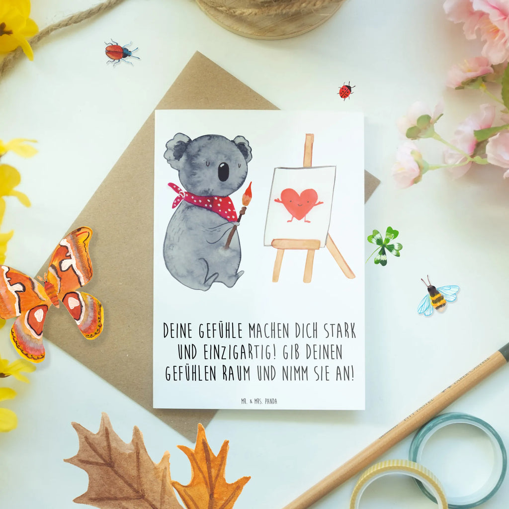Greetings card Deine Gefühle machen dich stark und einzigartig! Gib deinen Gefühlen Raum und nimm sie an! Glückwunschkarte, Ansichtskarten, Karte, Klappkarte, Einladungskarte, Hochzeitskarte, Grußkarte, Geburtstagskarte