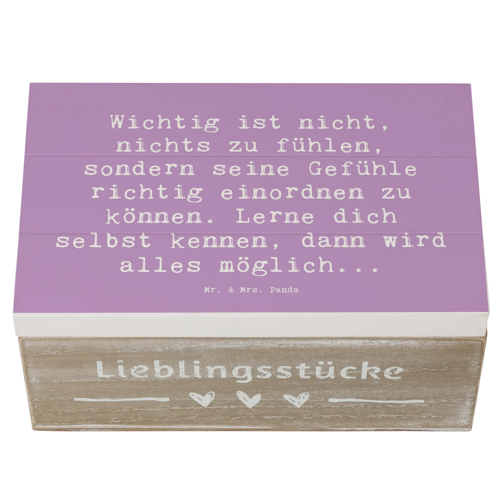 Wooden chest Saying Wichtig ist nicht, nichts zu fühlen, sondern seine Gefühle richtig einordnen zu können. Lerne dich selbst kennen, dann wird alles möglich... Dekokiste, Geschenkdose, Erinnerungskiste, Schatulle, Erinnerungsbox, Truhe, XXL, Aufbewahrungsbox, Kiste, Geschenkbox, Schatzkiste, Holzkiste