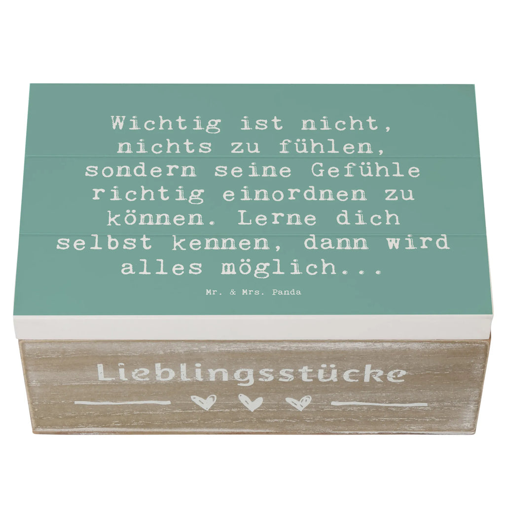 Wooden chest Saying Wichtig ist nicht, nichts zu fühlen, sondern seine Gefühle richtig einordnen zu können. Lerne dich selbst kennen, dann wird alles möglich... Dekokiste, Geschenkdose, Erinnerungskiste, Schatulle, Erinnerungsbox, Truhe, XXL, Aufbewahrungsbox, Kiste, Geschenkbox, Schatzkiste, Holzkiste