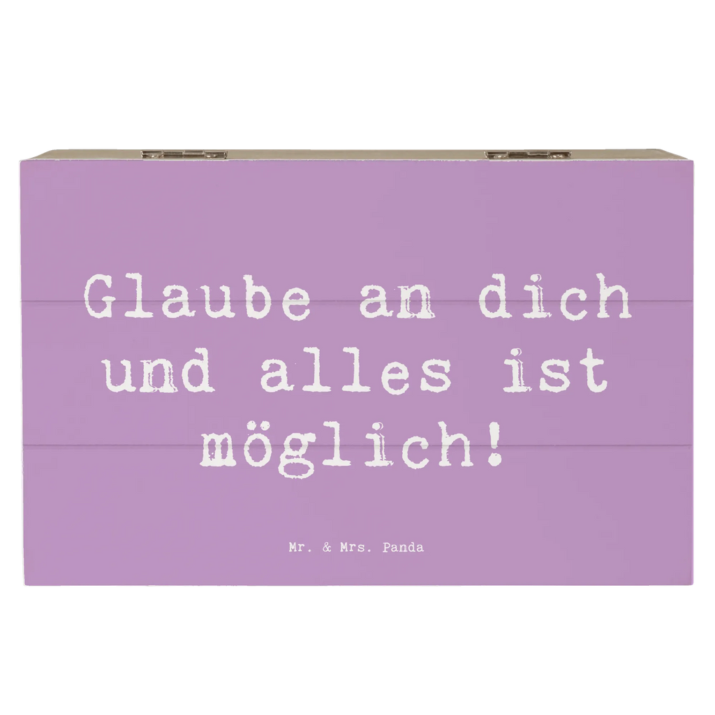 Wooden chest Saying Glaube an dich und alles ist möglich! Truhe, Erinnerungsbox, Geschenkbox, Geschenkdose, Aufbewahrungsbox, Schatulle, Kiste, Dekokiste, Erinnerungskiste, XXL, Schatzkiste, Holzkiste
