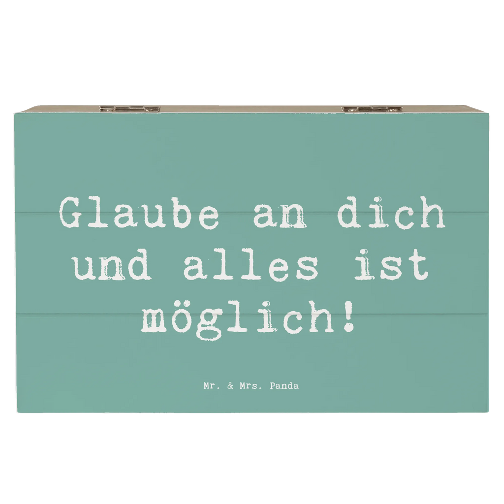 Wooden chest Saying Glaube an dich und alles ist möglich! Truhe, Erinnerungsbox, Geschenkbox, Geschenkdose, Aufbewahrungsbox, Schatulle, Kiste, Dekokiste, Erinnerungskiste, XXL, Schatzkiste, Holzkiste
