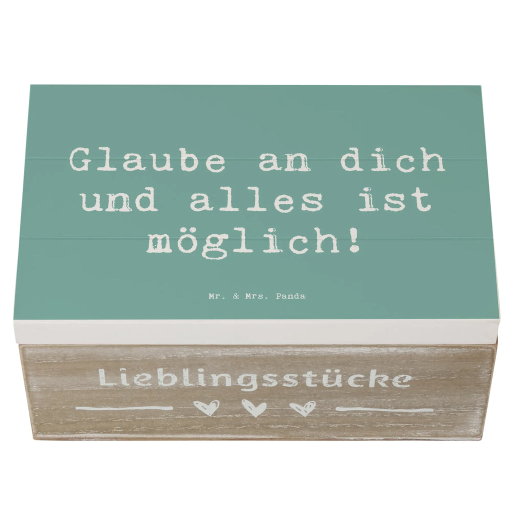 Wooden chest Saying Glaube an dich und alles ist möglich! Truhe, Erinnerungsbox, Geschenkbox, Geschenkdose, Aufbewahrungsbox, Schatulle, Kiste, Dekokiste, Erinnerungskiste, XXL, Schatzkiste, Holzkiste