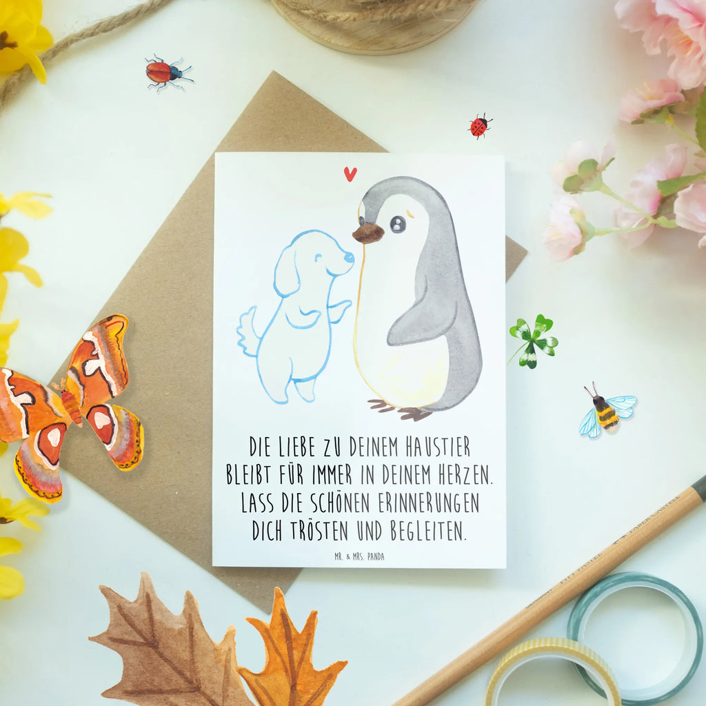 Greetings card Die Liebe zu deinem Haustier bleibt für immer in deinem Herzen. Lass die schönen Erinnerungen dich trösten und begleiten. Hochzeitskarte, Ansichtskarten, Geburtstagskarte, Glückwunschkarte, Einladungskarte, Grußkarte, Karte, Klappkarte