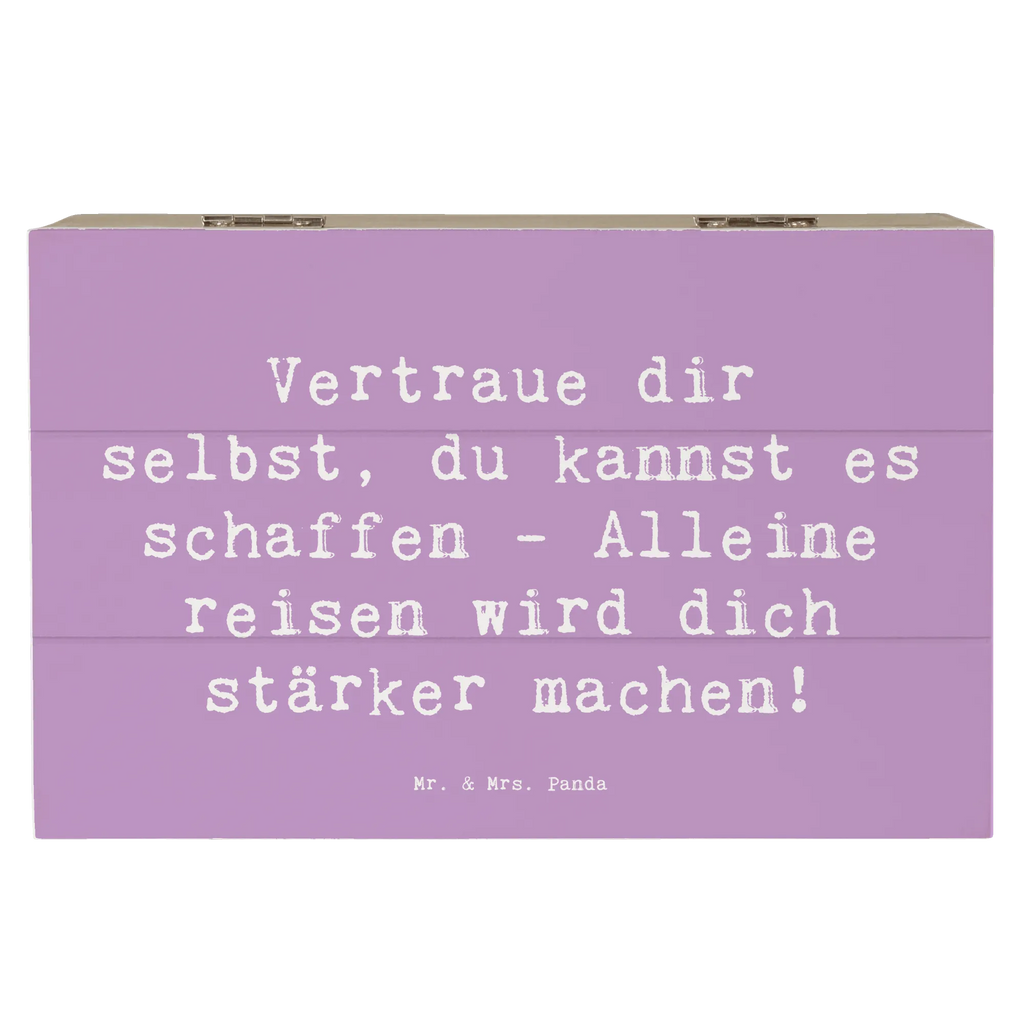 Holzkiste Spruch Alleine Reisen unternehmen Erinnerungskiste, Truhe, Erinnerungsbox, Holzkiste, Schatulle, Geschenkdose, Aufbewahrungsbox, Geschenkbox, Dekokiste, XXL, Schatzkiste, Kiste