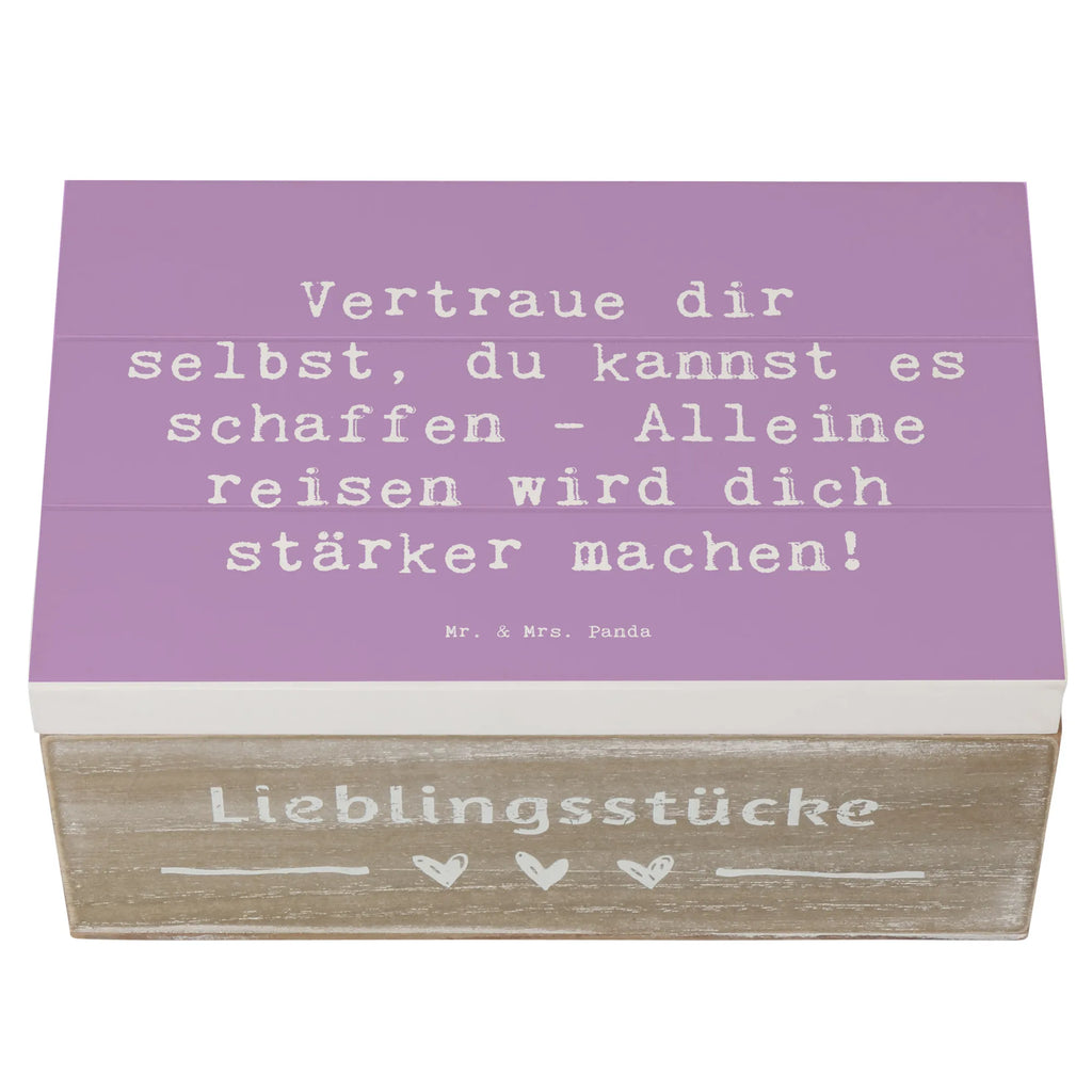 Holzkiste Spruch Alleine Reisen unternehmen Erinnerungskiste, Truhe, Erinnerungsbox, Holzkiste, Schatulle, Geschenkdose, Aufbewahrungsbox, Geschenkbox, Dekokiste, XXL, Schatzkiste, Kiste