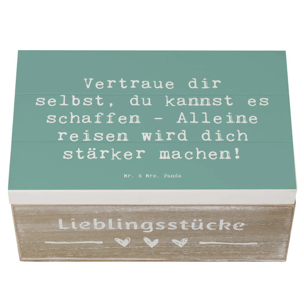 Holzkiste Spruch Alleine Reisen unternehmen Erinnerungskiste, Truhe, Erinnerungsbox, Holzkiste, Schatulle, Geschenkdose, Aufbewahrungsbox, Geschenkbox, Dekokiste, XXL, Schatzkiste, Kiste