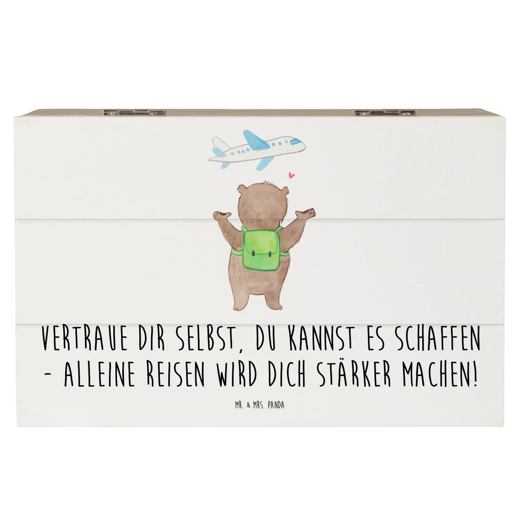 Holzkiste Alleine Reisen unternehmen Schatzkiste, Aufbewahrungsbox, Kiste, Schatulle, Truhe, Erinnerungskiste, Holzkiste, Geschenkdose, Erinnerungsbox, XXL, Dekokiste, Geschenkbox