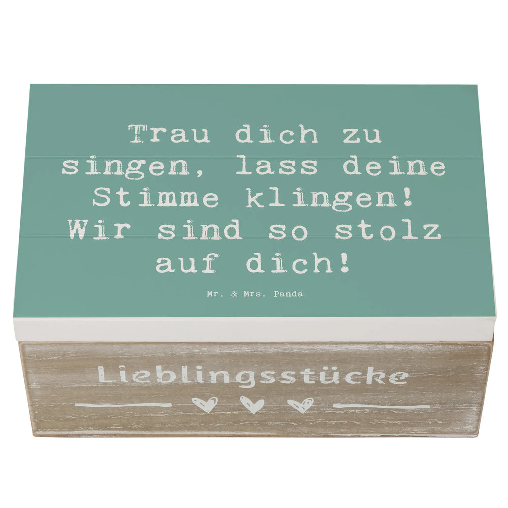 Wooden chest Saying Trau dich zu singen, lass deine Stimme klingen! Wir sind so stolz auf dich! Erinnerungsbox, Kiste, Erinnerungskiste, Geschenkdose, Holzkiste, XXL, Schatzkiste, Truhe, Schatulle, Geschenkbox, Dekokiste, Aufbewahrungsbox