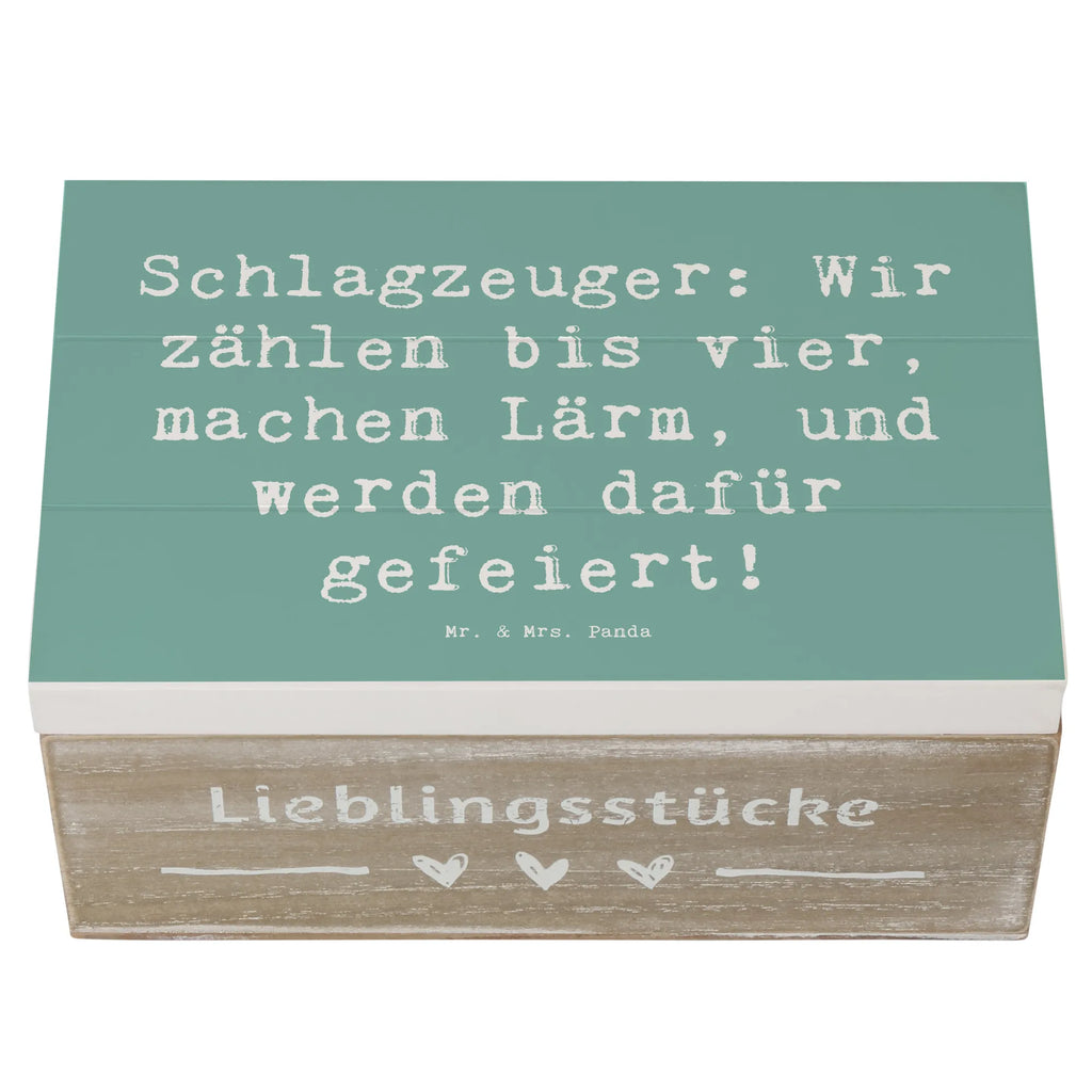 Wooden chest Saying Schlagzeuger: Wir zählen bis vier, machen Lärm, und werden dafür gefeiert! Geschenkbox, Erinnerungsbox, Schatulle, Kiste, Erinnerungskiste, Holzkiste, Schatzkiste, Dekokiste, Truhe, Geschenkdose, XXL, Aufbewahrungsbox, Instrumente, Geschenke Musiker, Musikliebhaber