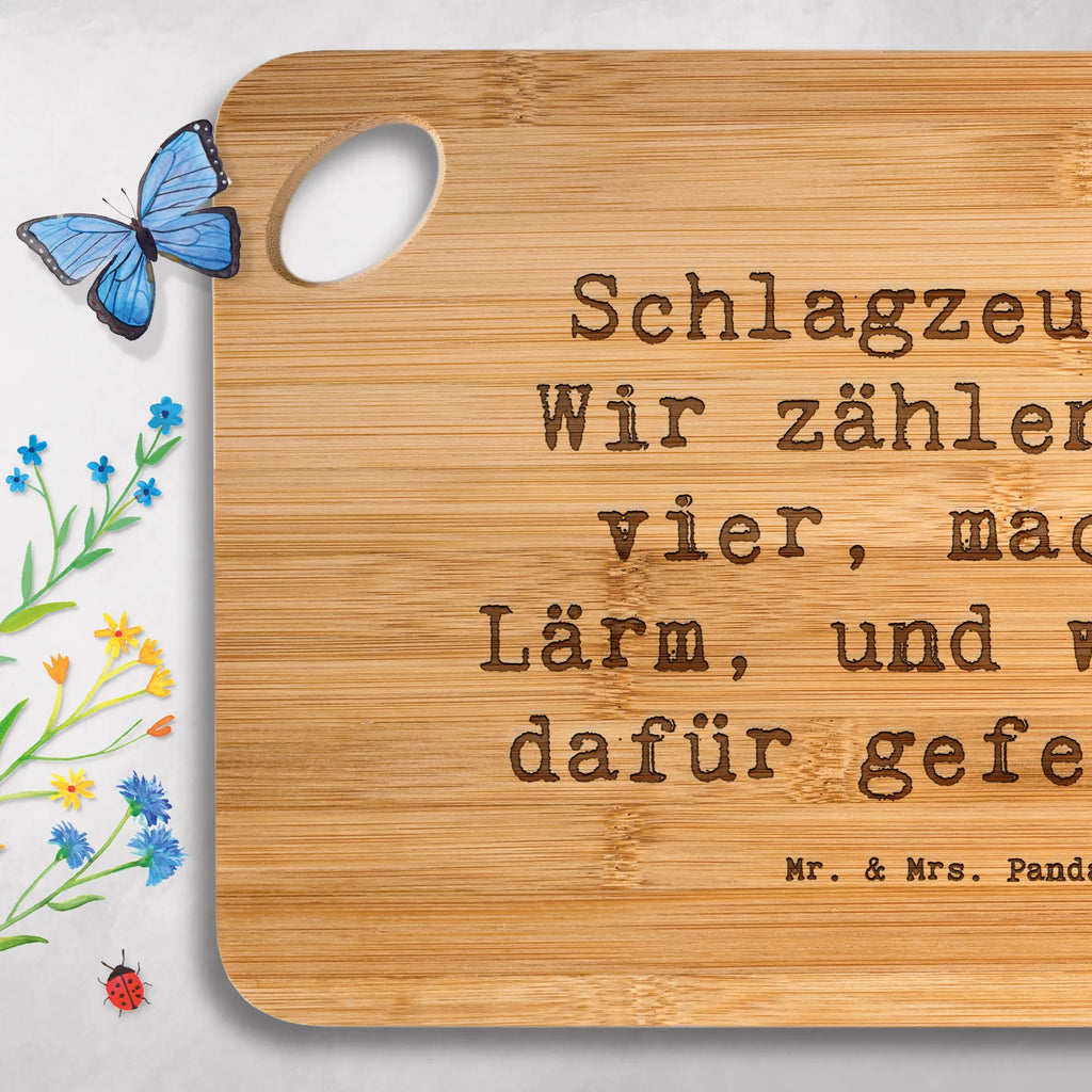 Bamboo chopping board Saying Schlagzeuger: Wir zählen bis vier, machen Lärm, und werden dafür gefeiert! breakfast board, slices, breakfast, cutting block, cutting board, solid, engraving, carving board, bamboo, dulcimer, wood, robust, kitchen board, nature, kitchen, board, Instruments, gifts for musicians, music enthusiasts