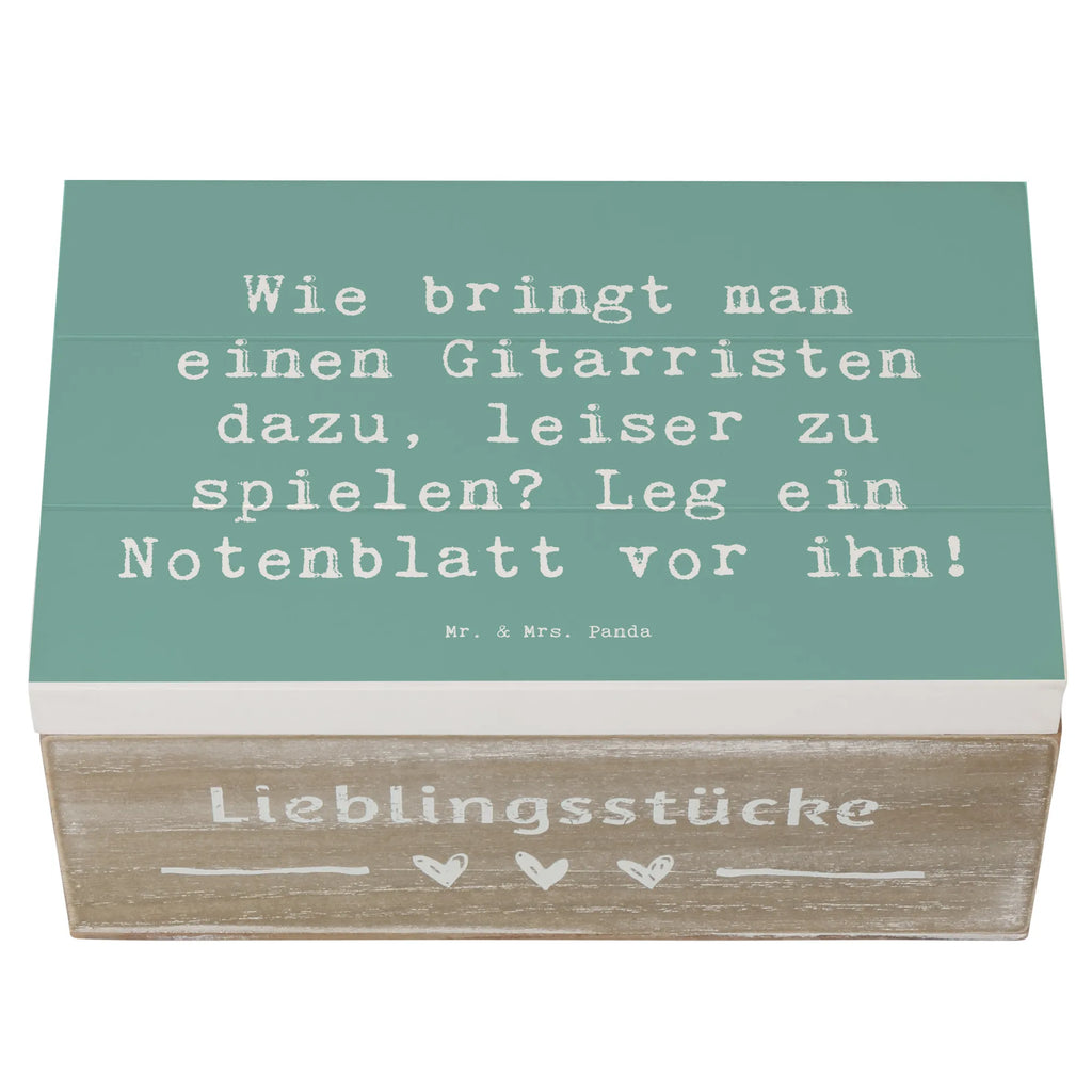 Holzkiste Spruch Gitarren Trick Aufbewahrungsbox, Erinnerungsbox, Kiste, Schatzkiste, Dekokiste, Schatulle, Geschenkdose, Holzkiste, Geschenkbox, Truhe, Erinnerungskiste, XXL, Instrumente, Geschenke Musiker, Musikliebhaber