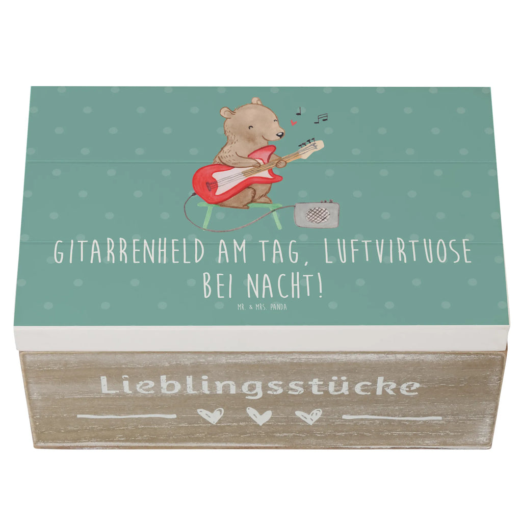 Holzkiste Gitarrenheld Geschenkbox, Schatzkiste, Erinnerungskiste, Aufbewahrungsbox, Holzkiste, Kiste, Schatulle, XXL, Erinnerungsbox, Geschenkdose, Truhe, Dekokiste, Instrumente, Geschenke Musiker, Musikliebhaber