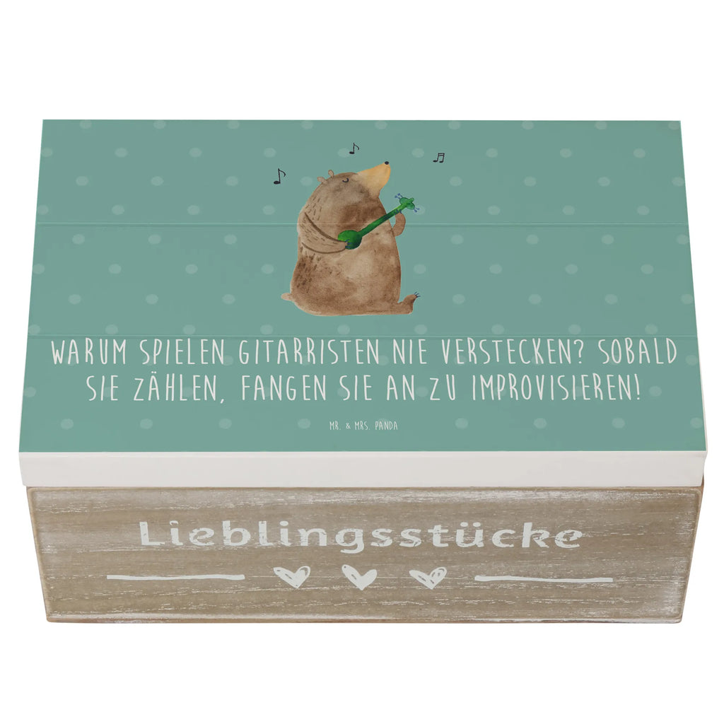 Wooden chest Warum spielen Gitarristen nie Verstecken? Sobald sie zählen, fangen sie an zu improvisieren! Schatulle, Erinnerungskiste, Geschenkbox, Erinnerungsbox, XXL, Dekokiste, Schatzkiste, Holzkiste, Geschenkdose, Aufbewahrungsbox, Kiste, Truhe, Instrumente, Geschenke Musiker, Musikliebhaber
