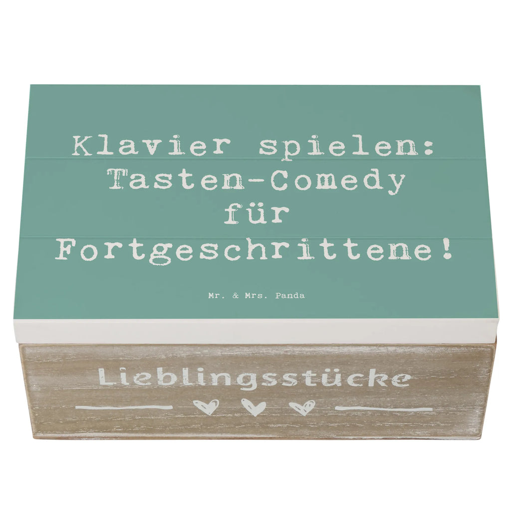 Wooden chest Saying Klavier spielen: Tasten-Comedy für Fortgeschrittene! Geschenkbox, XXL, Schatzkiste, Erinnerungskiste, Erinnerungsbox, Kiste, Aufbewahrungsbox, Schatulle, Holzkiste, Dekokiste, Truhe, Geschenkdose, Instrumente, Geschenke Musiker, Musikliebhaber