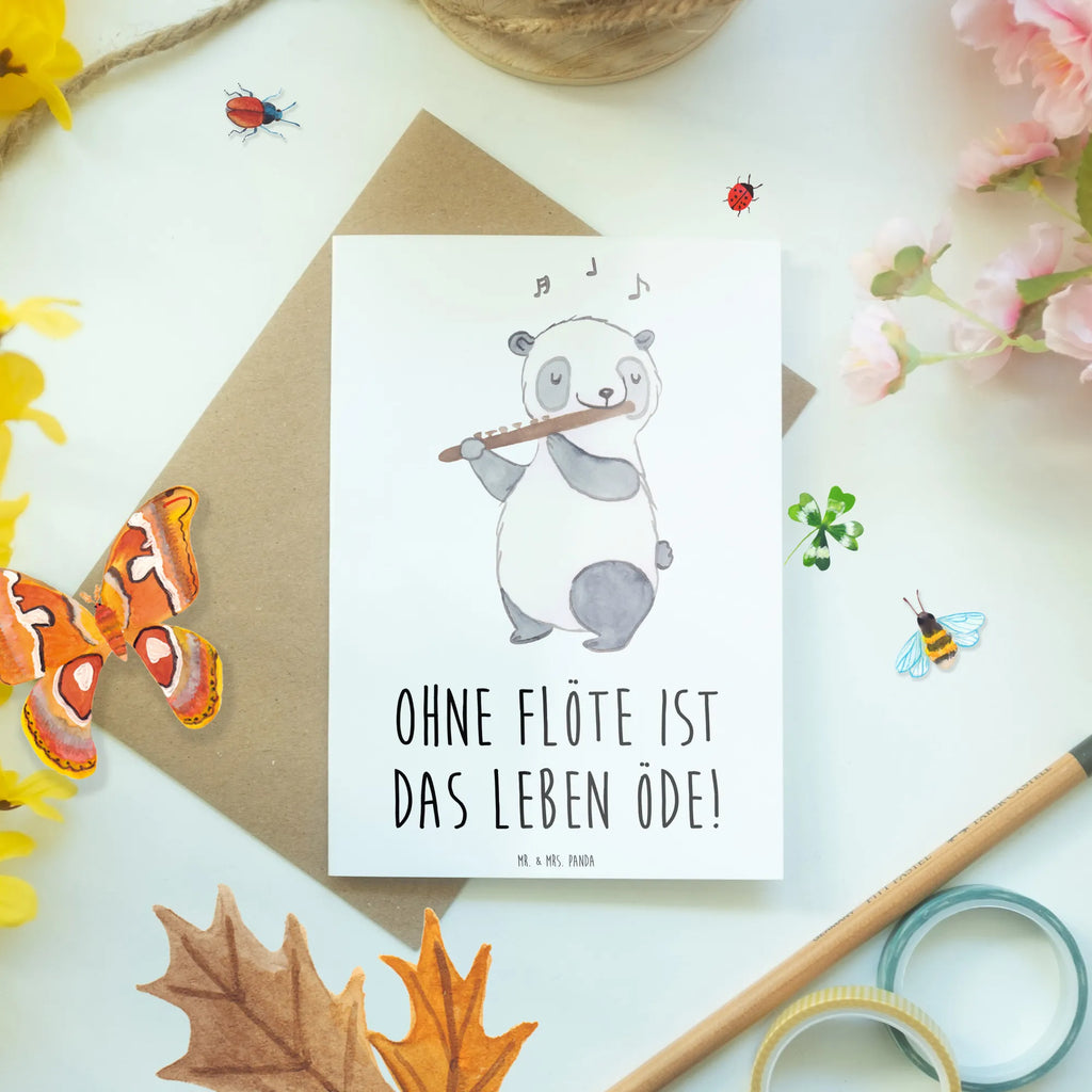 Greetings card Ohne Flöte ist das Leben öde! Klappkarte, Grußkarte, Geburtstagskarte, Ansichtskarten, Glückwunschkarte, Karte, Einladungskarte, Hochzeitskarte, Instrumente, Geschenke Musiker, Musikliebhaber