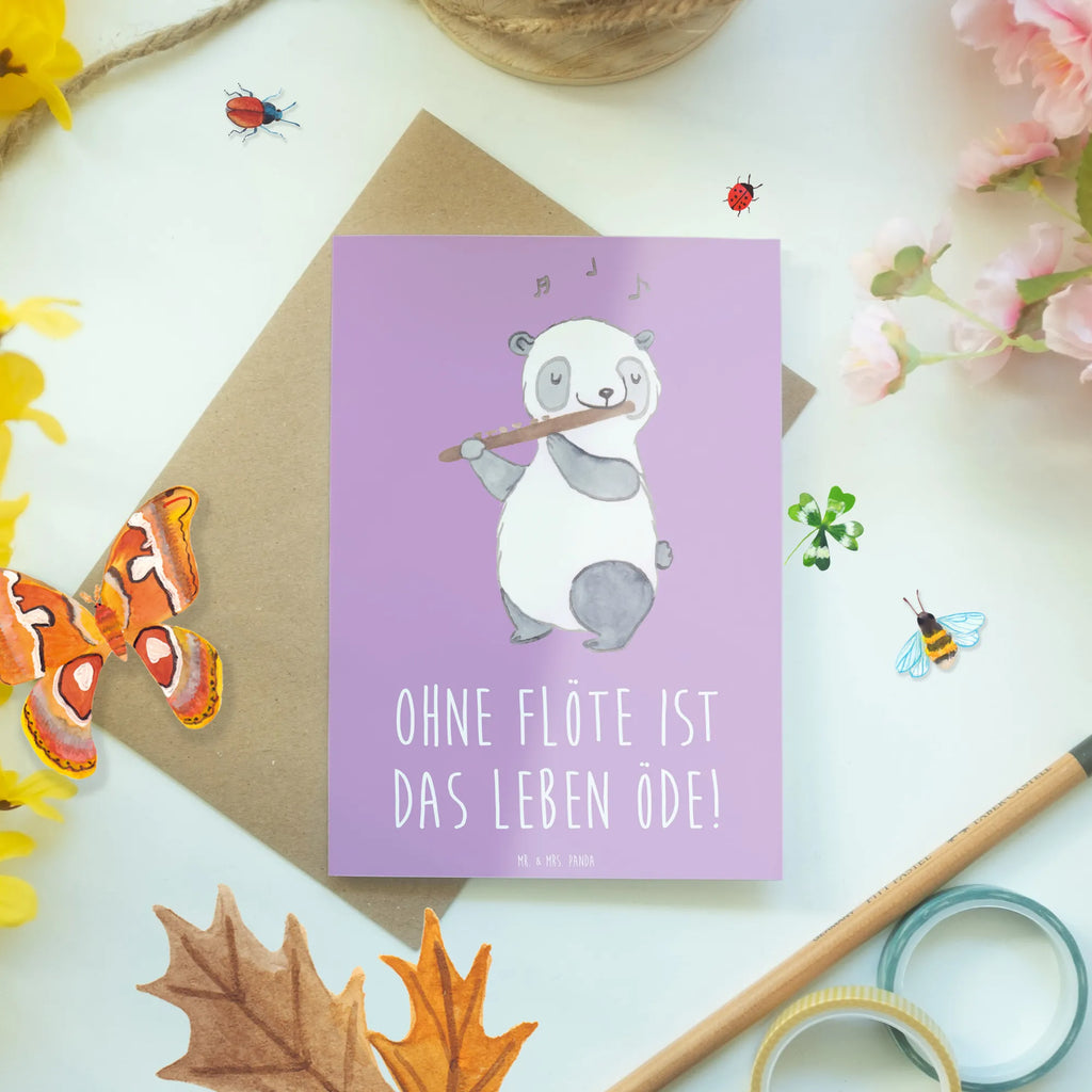 Greetings card Ohne Flöte ist das Leben öde! Klappkarte, Grußkarte, Geburtstagskarte, Ansichtskarten, Glückwunschkarte, Karte, Einladungskarte, Hochzeitskarte, Instrumente, Geschenke Musiker, Musikliebhaber