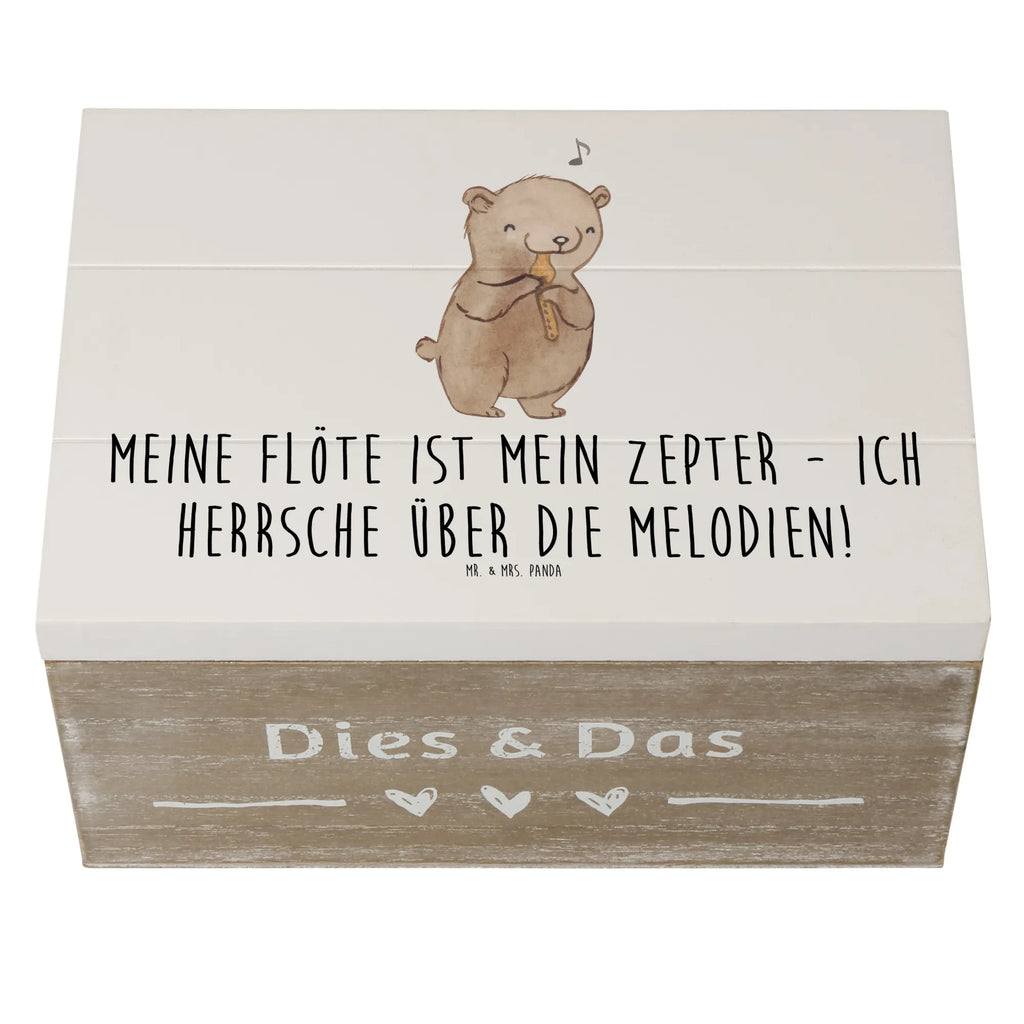 Wooden chest Meine Flöte ist mein Zepter - ich herrsche über die Melodien! XXL, Erinnerungsbox, Dekokiste, Schatzkiste, Geschenkbox, Erinnerungskiste, Truhe, Geschenkdose, Kiste, Holzkiste, Schatulle, Aufbewahrungsbox, Instrumente, Geschenke Musiker, Musikliebhaber