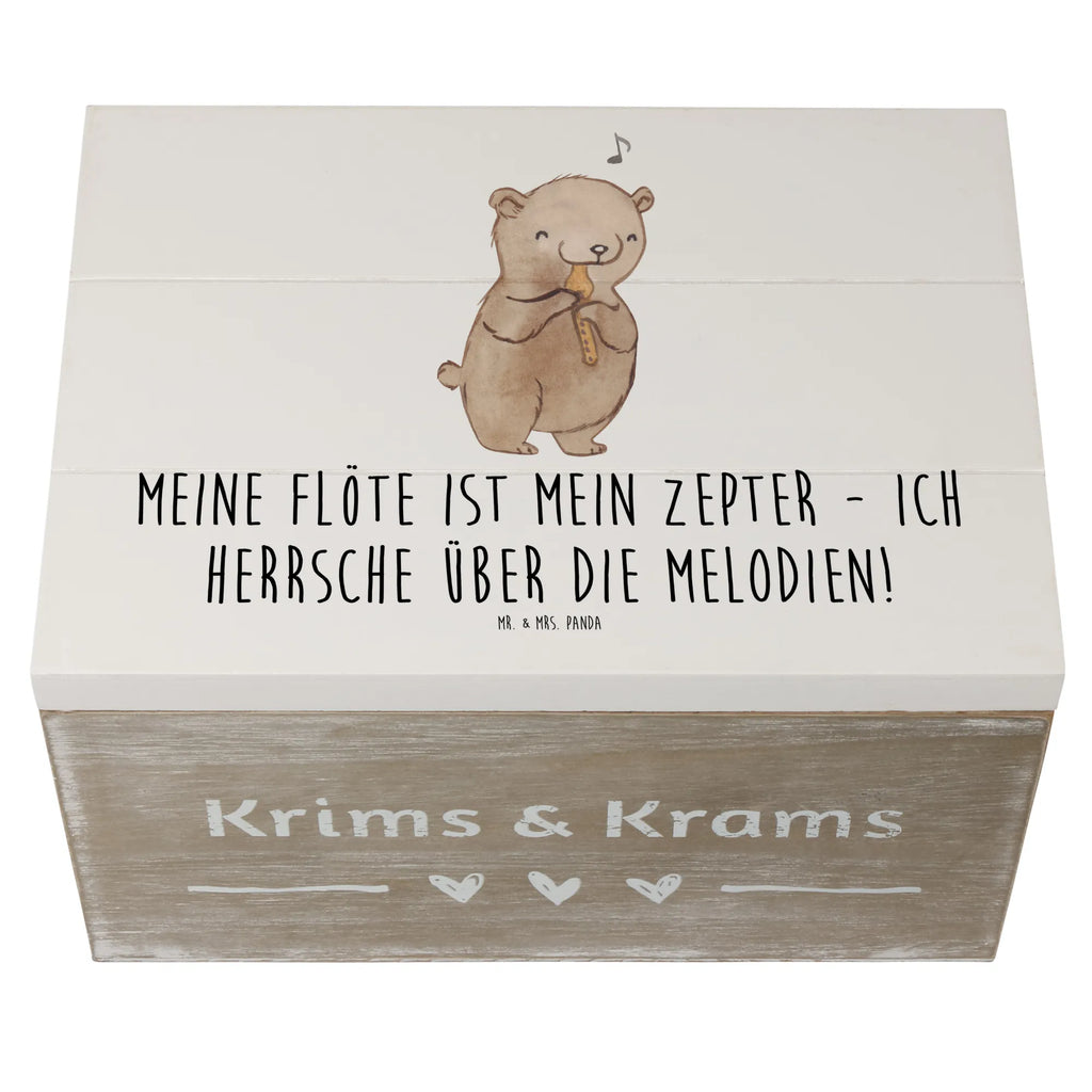 Wooden chest Meine Flöte ist mein Zepter - ich herrsche über die Melodien! XXL, Erinnerungsbox, Dekokiste, Schatzkiste, Geschenkbox, Erinnerungskiste, Truhe, Geschenkdose, Kiste, Holzkiste, Schatulle, Aufbewahrungsbox, Instrumente, Geschenke Musiker, Musikliebhaber