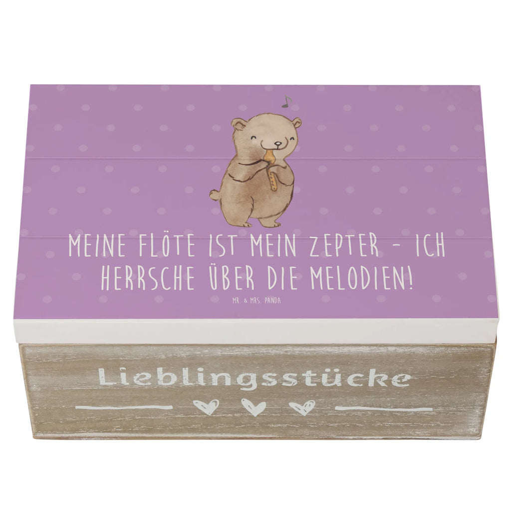 Wooden chest Meine Flöte ist mein Zepter - ich herrsche über die Melodien! XXL, Erinnerungsbox, Dekokiste, Schatzkiste, Geschenkbox, Erinnerungskiste, Truhe, Geschenkdose, Kiste, Holzkiste, Schatulle, Aufbewahrungsbox, Instrumente, Geschenke Musiker, Musikliebhaber