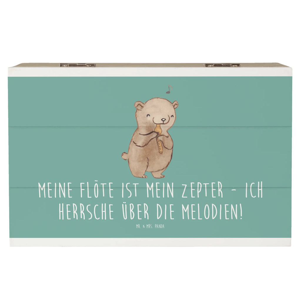 Wooden chest Meine Flöte ist mein Zepter - ich herrsche über die Melodien! XXL, Erinnerungsbox, Dekokiste, Schatzkiste, Geschenkbox, Erinnerungskiste, Truhe, Geschenkdose, Kiste, Holzkiste, Schatulle, Aufbewahrungsbox, Instrumente, Geschenke Musiker, Musikliebhaber