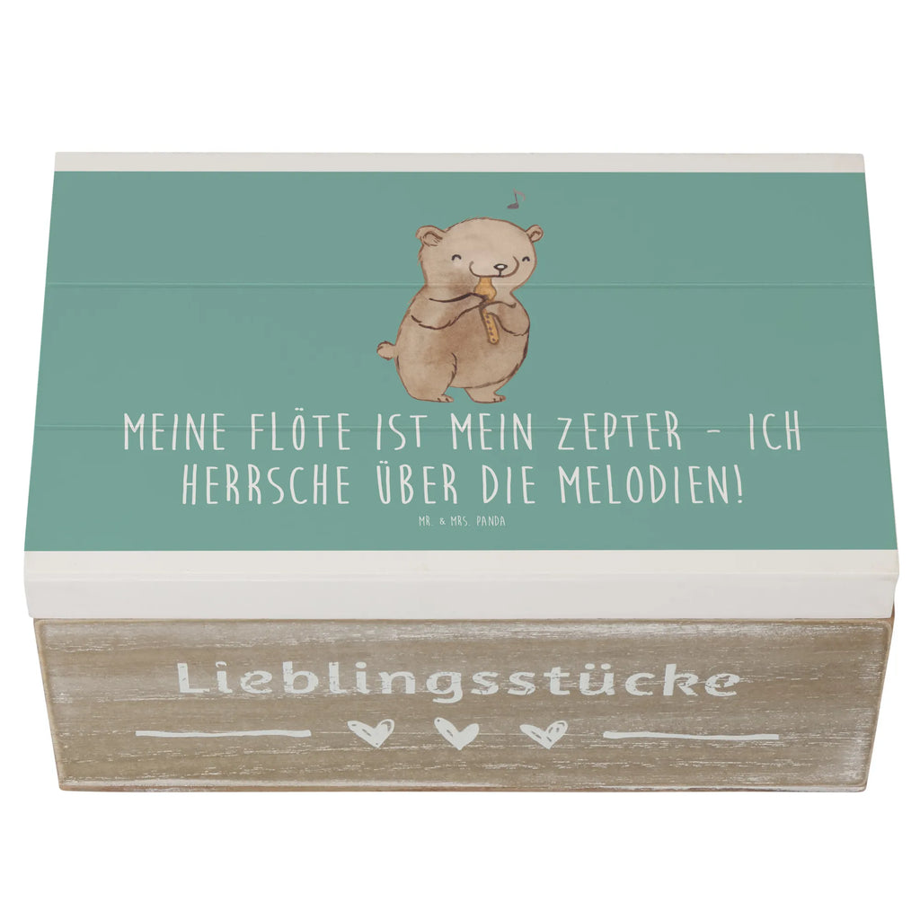 Wooden chest Meine Flöte ist mein Zepter - ich herrsche über die Melodien! XXL, Erinnerungsbox, Dekokiste, Schatzkiste, Geschenkbox, Erinnerungskiste, Truhe, Geschenkdose, Kiste, Holzkiste, Schatulle, Aufbewahrungsbox, Instrumente, Geschenke Musiker, Musikliebhaber