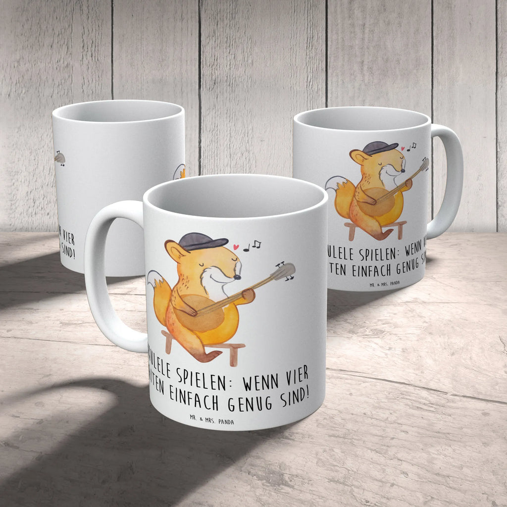 Mug Ukulele spielen: Wenn vier Saiten einfach genug sind! Tasse, Kaffeetasse, Tasse mit Zitaten, Geschenktasse, Keramiktasse, Bürotasse, Teetasse, Porzellantasse, Tasse mit Motiven, Instrumente, Geschenke Musiker, Musikliebhaber