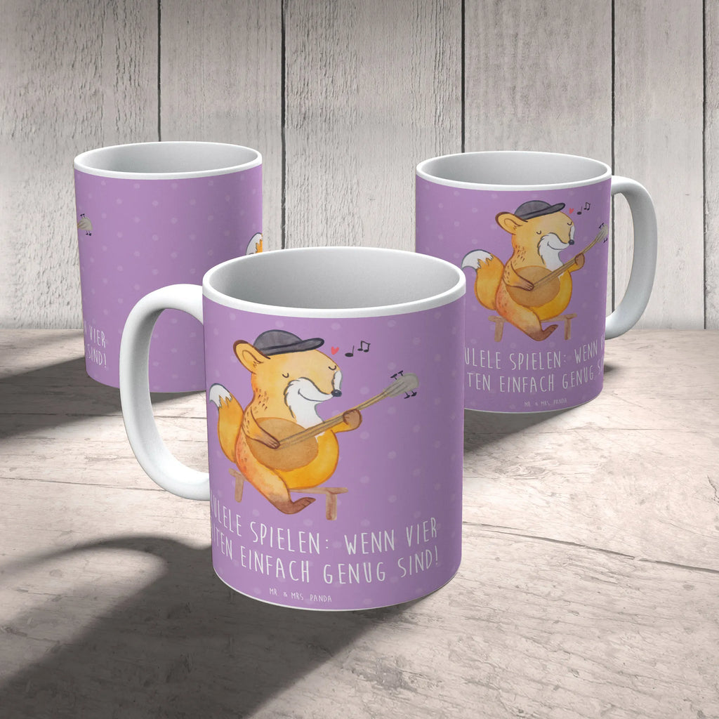 Mug Ukulele spielen: Wenn vier Saiten einfach genug sind! Tasse, Kaffeetasse, Tasse mit Zitaten, Geschenktasse, Keramiktasse, Bürotasse, Teetasse, Porzellantasse, Tasse mit Motiven, Instrumente, Geschenke Musiker, Musikliebhaber