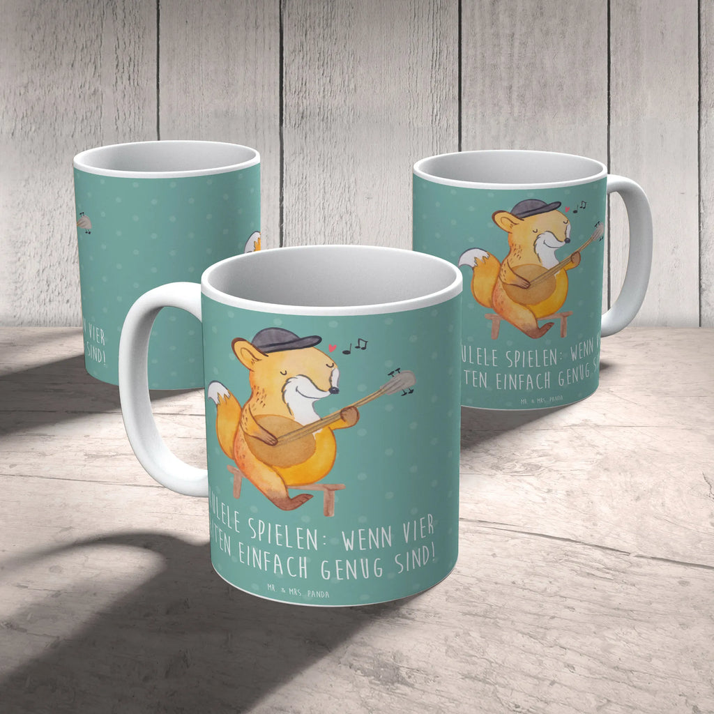 Mug Ukulele spielen: Wenn vier Saiten einfach genug sind! Tasse, Kaffeetasse, Tasse mit Zitaten, Geschenktasse, Keramiktasse, Bürotasse, Teetasse, Porzellantasse, Tasse mit Motiven, Instrumente, Geschenke Musiker, Musikliebhaber