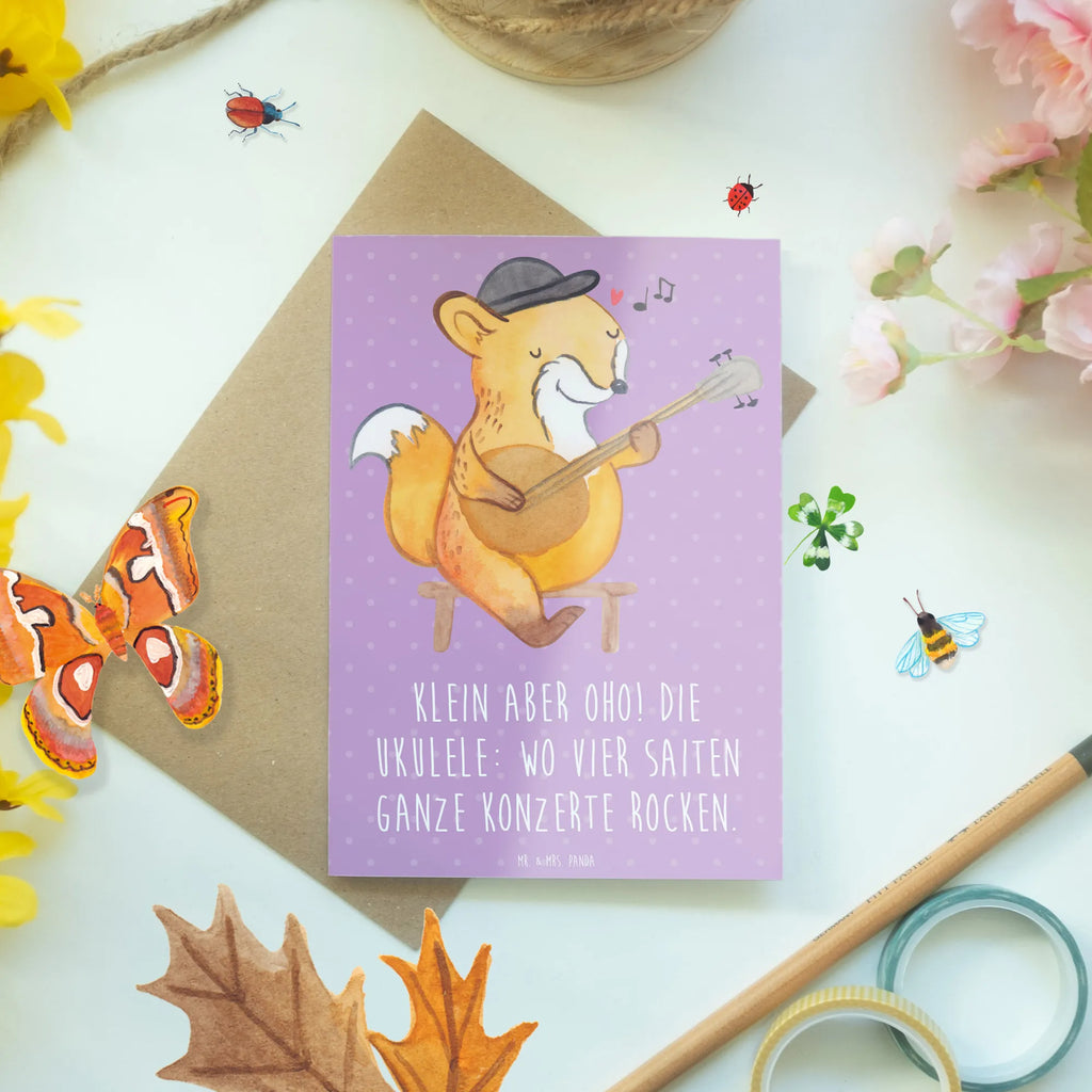 Grußkarte Ukulele Magie Ansichtskarten, Klappkarte, Einladungskarte, Glückwunschkarte, Grußkarte, Geburtstagskarte, Hochzeitskarte, Karte, Instrumente, Geschenke Musiker, Musikliebhaber