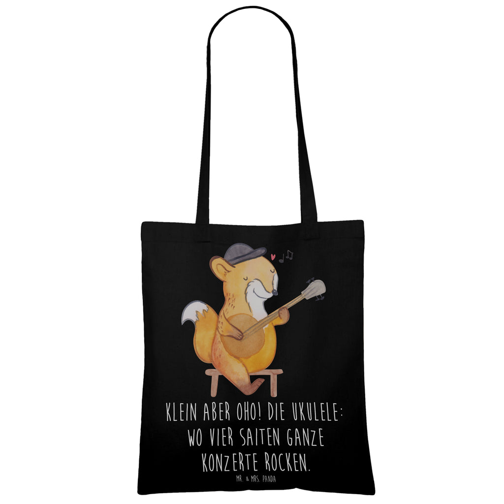 Tote bag Klein aber oho! Die Ukulele: wo vier Saiten ganze Konzerte rocken. Beuteltasche, Badetasche, Beutel, Tasche, Einkaufstüte, Jutebeutel, Jutetasche, Laptoptasche, Tragetasche, Shopper, Strandtasche, Umhängetasche, Einkaufstasche, Schultertasche, Stofftasche, Stoffbeutel, Instrumente, Geschenke Musiker, Musikliebhaber