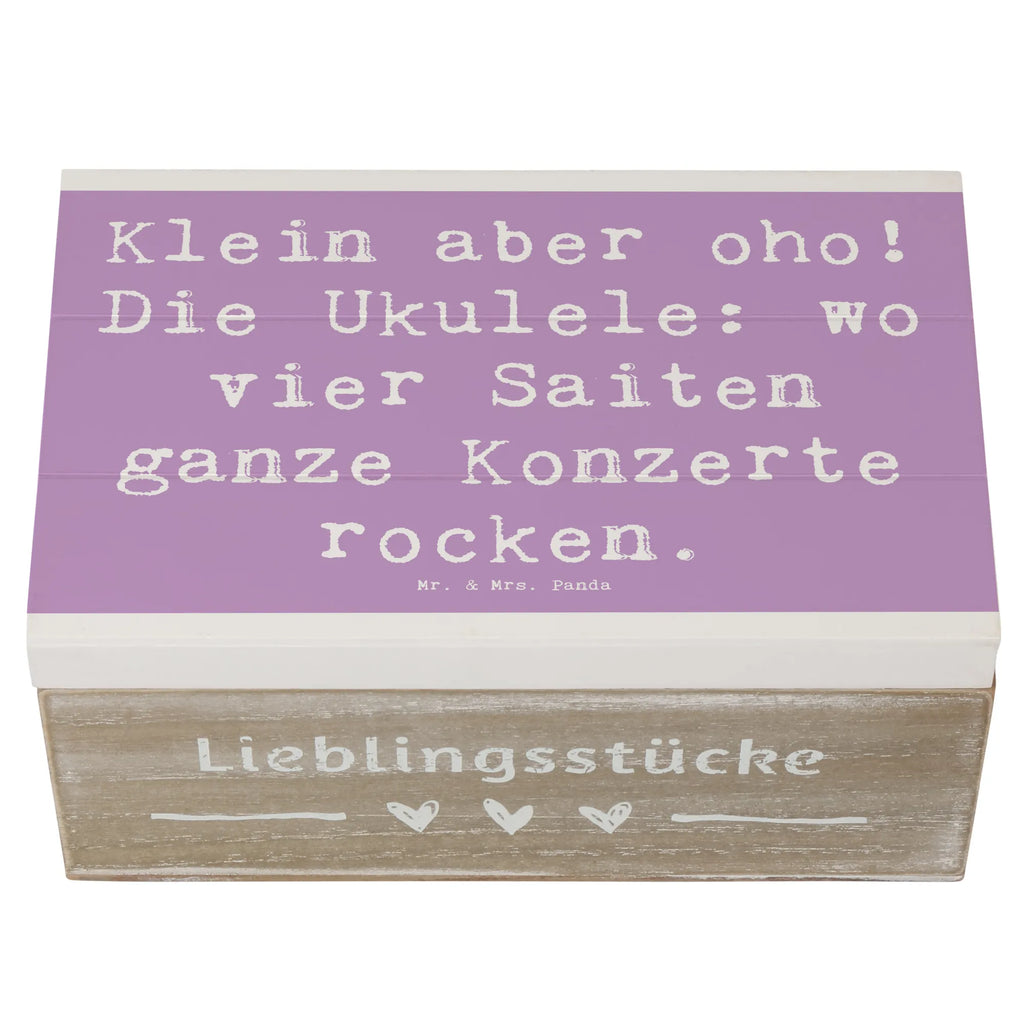 Wooden chest Saying Klein aber oho! Die Ukulele: wo vier Saiten ganze Konzerte rocken. Aufbewahrungsbox, Kiste, Holzkiste, Geschenkdose, Truhe, Schatulle, Geschenkbox, Schatzkiste, XXL, Erinnerungskiste, Erinnerungsbox, Dekokiste, Instrumente, Geschenke Musiker, Musikliebhaber