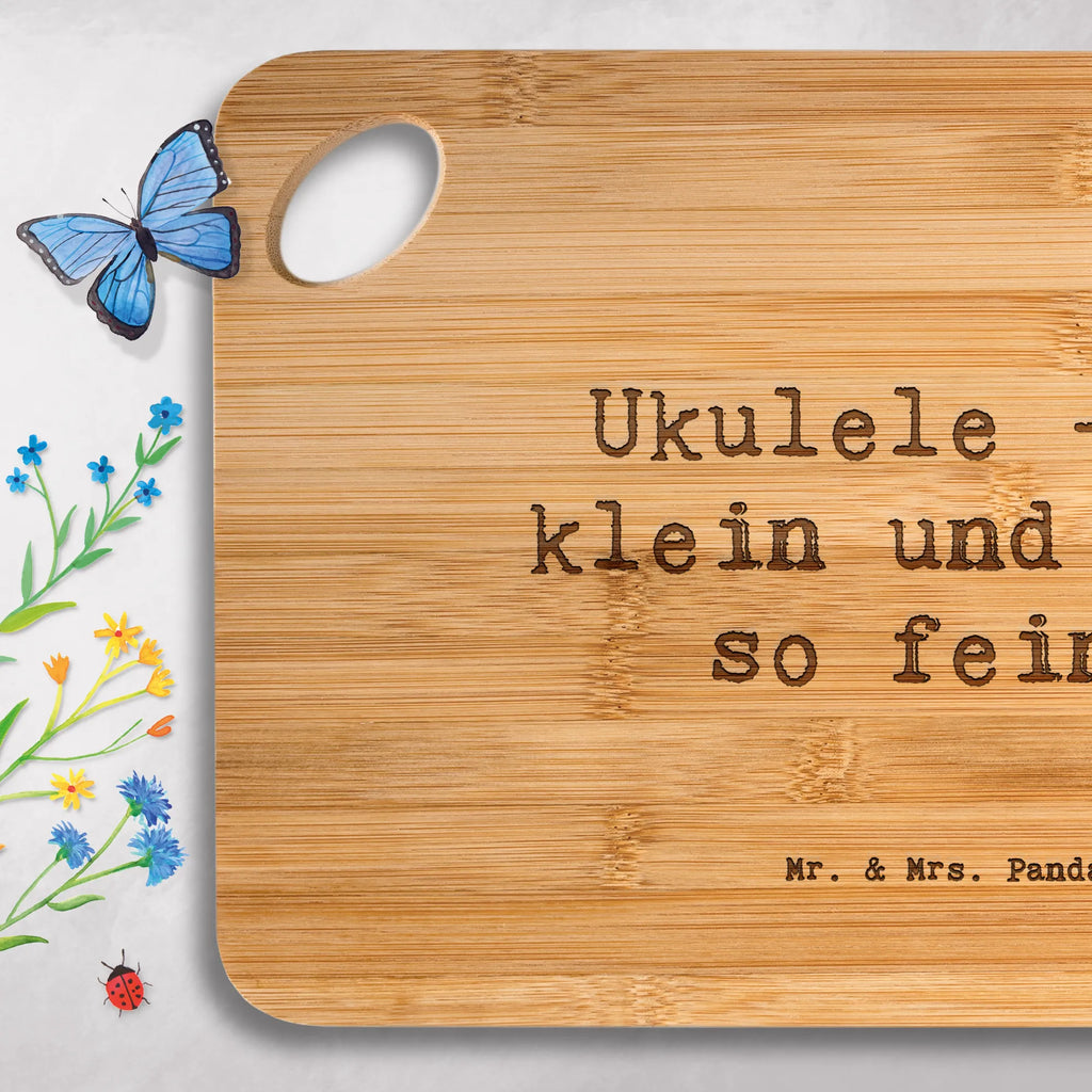 Bamboo chopping board Saying Ukulele - so klein und doch so fein! slices, kitchen, wood, cutting block, carving board, bamboo, robust, breakfast board, cutting board, board, kitchen board, engraving, dulcimer, solid, nature, breakfast, Instruments, gifts for musicians, music enthusiasts