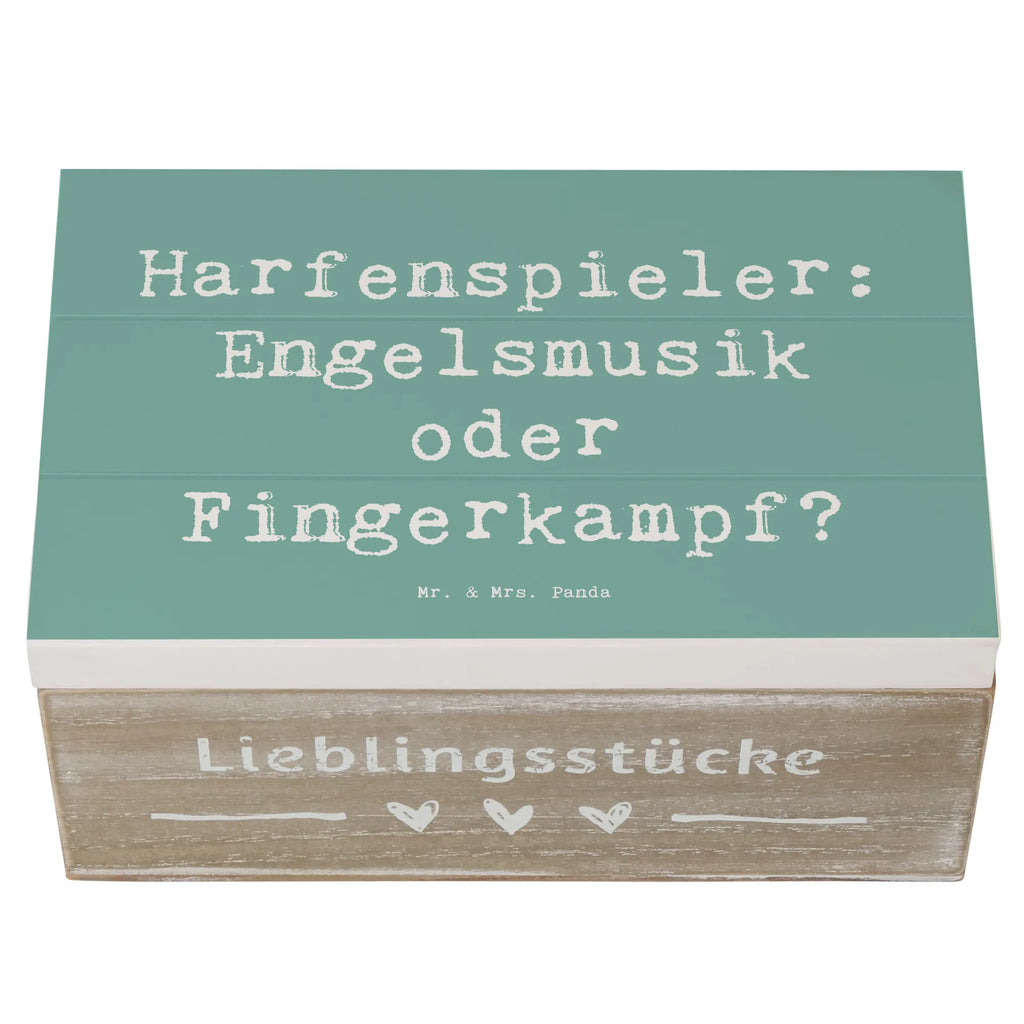 Wooden chest Saying Harfenspieler: Engelsmusik oder Fingerkampf? XXL, Geschenkdose, Truhe, Kiste, Schatulle, Geschenkbox, Dekokiste, Erinnerungskiste, Holzkiste, Erinnerungsbox, Aufbewahrungsbox, Schatzkiste, Instrumente, Geschenke Musiker, Musikliebhaber
